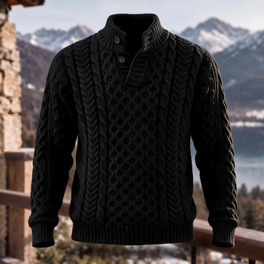 Warm Cable Knit Mock Neck Sweater