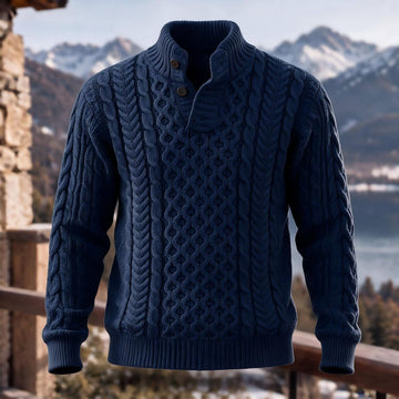 Warm Cable Knit Mock Neck Sweater