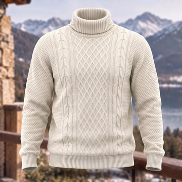 Cable Knit Turtleneck Pullover Sweater