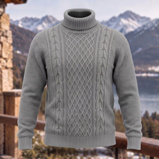 Cable Knit Turtleneck Pullover Sweater
