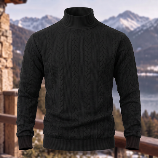 Stylish Jacquard Turtleneck Sweater