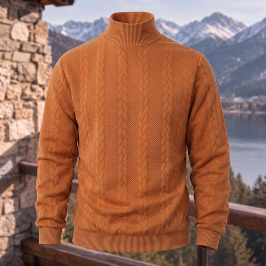Stylish Jacquard Turtleneck Sweater