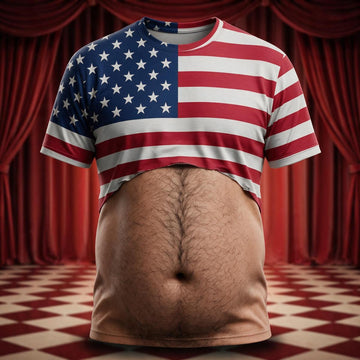 US Flag Funny Straight Casual T-shirt