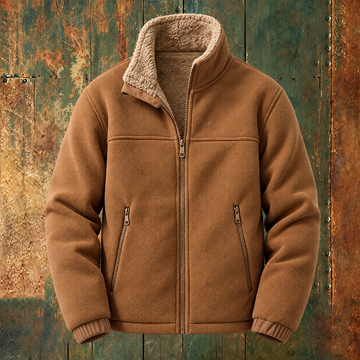 Outdoor Winter Thermal Fleece Jacket for Men - Windproof Zip Coat Pitch