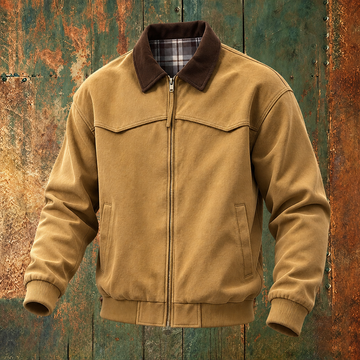 Men's Vintage Workwear Jacket Plaid Lined Full-Zip Outerwear