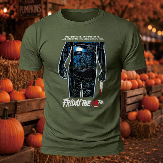 Vintage Friday the 13th Camp Crystal Lake Printed Short Sleeve T-Shirt