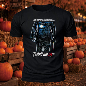 Vintage Friday the 13th Camp Crystal Lake Printed Short Sleeve T-Shirt