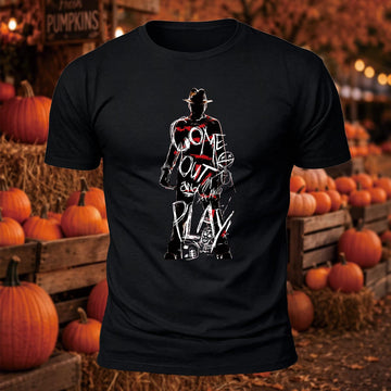 Come Out and Play Horror Printed Short Sleeve T-Shirt