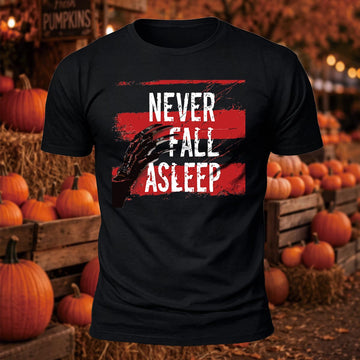 Never Fall Asleep Printed Short Sleeve T-Shirt
