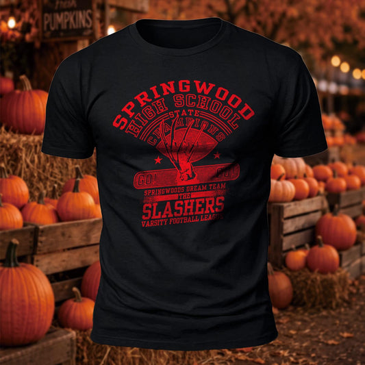 Vintage Springwood School Printed Short Sleeve T-Shirt