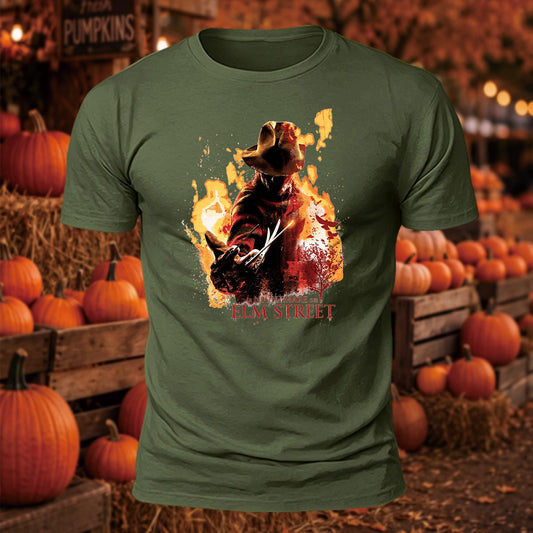 Fiery Nightmare Freddy Krueger Printed Short Sleeve T-Shirt