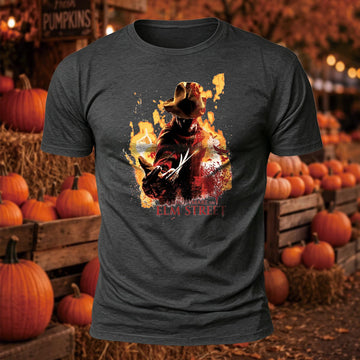 Fiery Nightmare Freddy Krueger Printed Short Sleeve T-Shirt