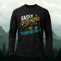 Easily Distracted By Thunderstorms Printed Long Sleeve T-Shirt
