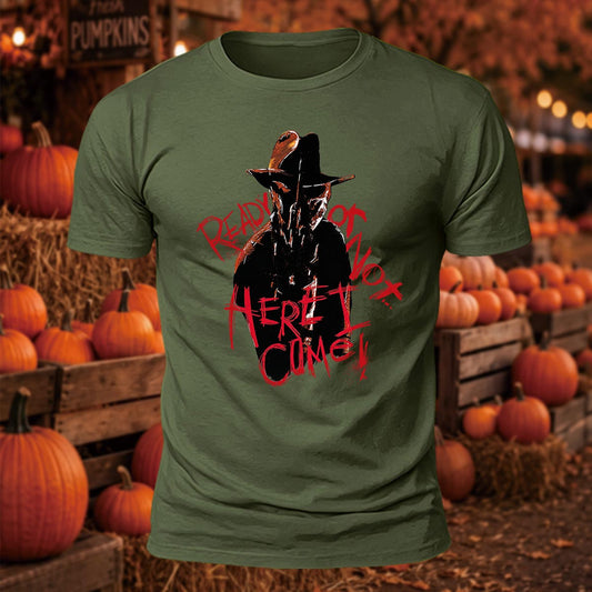 Ready Or Not Horror Printed Short Sleeve T-Shirt