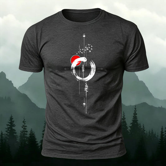 Zen Enso Circle Graphic Printed Short Sleeve T-Shirt
