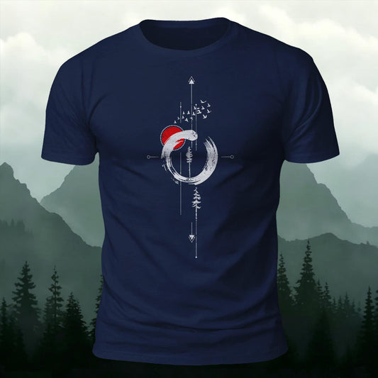Zen Enso Circle Graphic Printed Short Sleeve T-Shirt
