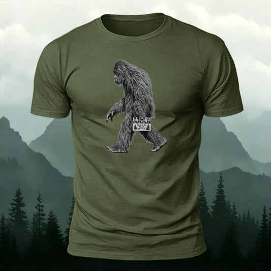 Bigfoot Beer Carrying Printed Short Sleeve T-Shirt