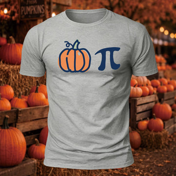 Pumpkin Pi Math Pun Graphic Printed Short Sleeve T-Shirt
