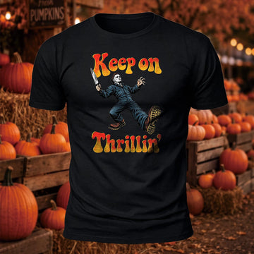 Keep On Thrillin Halloween Printed Short Sleeve T-Shirt
