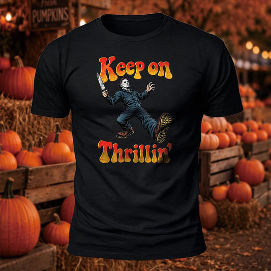 Keep On Thrillin Halloween Printed Short Sleeve T-Shirt