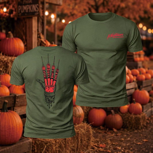Nightmare on Elm Street Syringe Glove Printed Short Sleeve T-Shirt