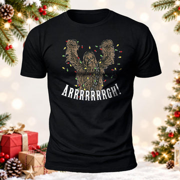 Chewbacca Christmas Lights Printed Short Sleeve T-Shirt