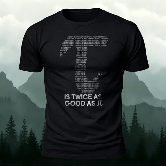 Funny Math Tau Symbol Printed Short Sleeve T-Shirt
