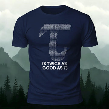 Funny Math Tau Symbol Printed Short Sleeve T-Shirt