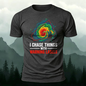 Warning Label Radar Printed Short Sleeve T-Shirt