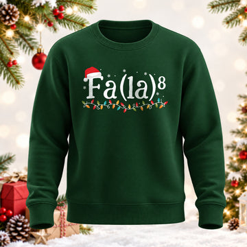 Christmas Formula Math Teacher Printed Round Neck Sweatshirt