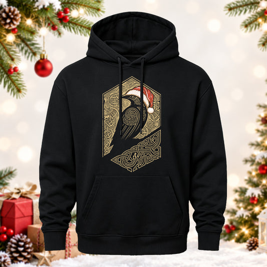 Christmas Bird Pattern Mountain-Style Printed Hoodie