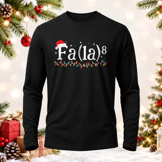 Christmas Formula Math Teacher Printed Long Sleeve T-Shirt