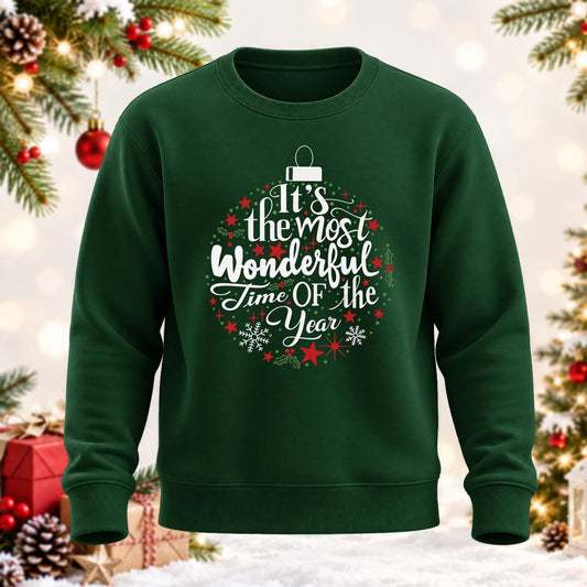 It's The Most Wonderful Time Of The Year Printed Round Neck Sweatshirt
