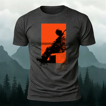 Artistic Cello Musician Printed Short Sleeve T-Shirt