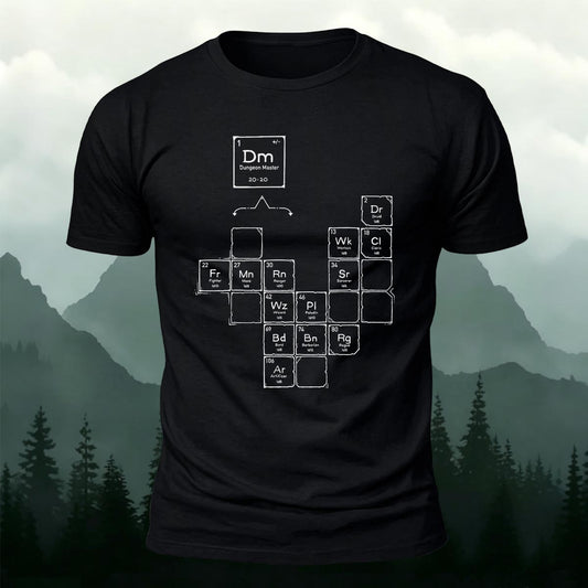 RPG Gamer Periodic Table Printed Short Sleeve T-Shirt