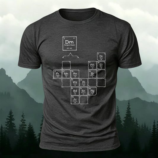 RPG Gamer Periodic Table Printed Short Sleeve T-Shirt