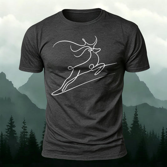 Modern Minimalist Deer Printed Short Sleeve T-Shirt