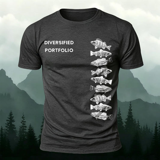 Fishing Funny Diversified Portfolio Printed Short Sleeve T-Shirt