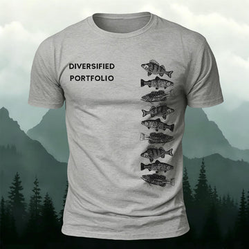 Fishing Funny Diversified Portfolio Printed Short Sleeve T-Shirt
