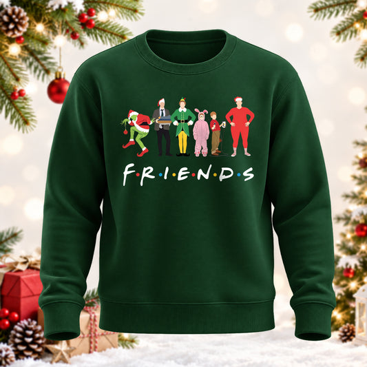 Christmas Movie Characters Printed Round Neck Sweatshirt