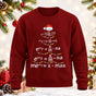 Math Teacher Christmas Gift Merry = X-mas Equation Printed Round Neck Sweatshirt