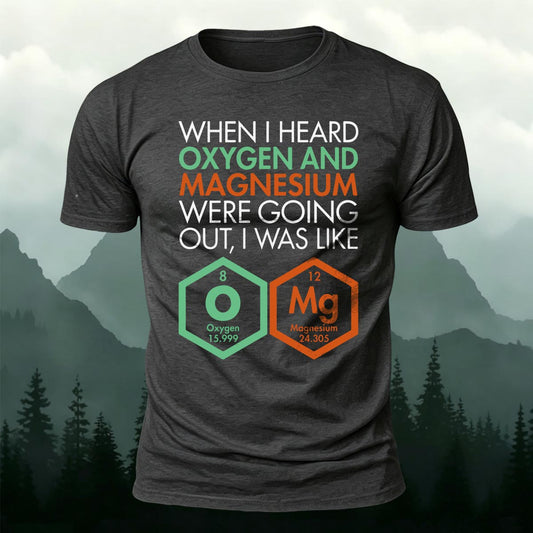 Funny Chemistry O Mg Pun Printed Short Sleeve T-Shirt