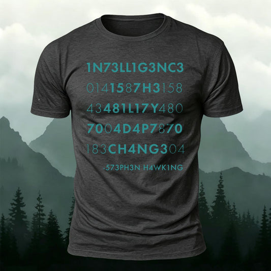 Intelligence Is To Adapt Printed Short Sleeve T-Shirt