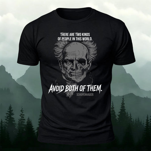 Two Kinds Of People Avoid Both Printed Short Sleeve T-Shirt