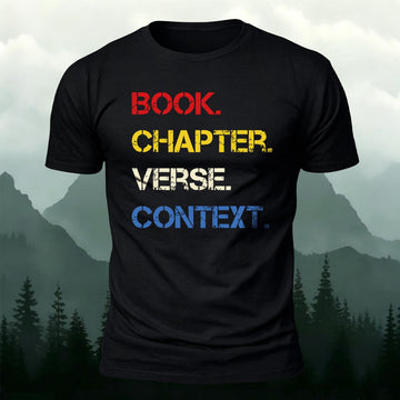 Book Chapter Verse Context Printed Short Sleeve T-Shirt