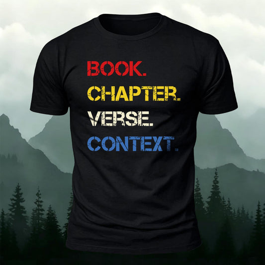Book Chapter Verse Context Printed Short Sleeve T-Shirt