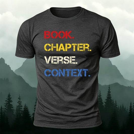Book Chapter Verse Context Printed Short Sleeve T-Shirt