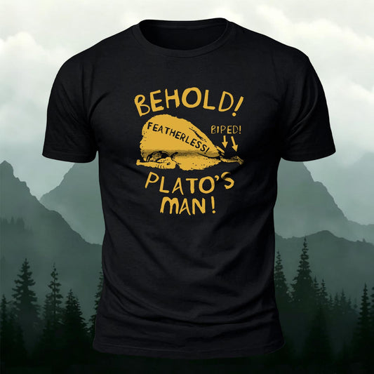 Behold Plato's Man Printed Short Sleeve T-Shirt