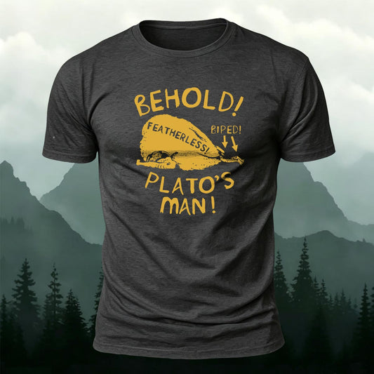 Behold Plato's Man Printed Short Sleeve T-Shirt