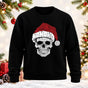 HOHOHO Santa Skull Printed Round Neck Sweatshirt